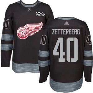 Herren Detroit Red Wings Eishockey Trikot Henrik Zetterberg #40 1917-2017 100th Anniversary Schwarz Authentic